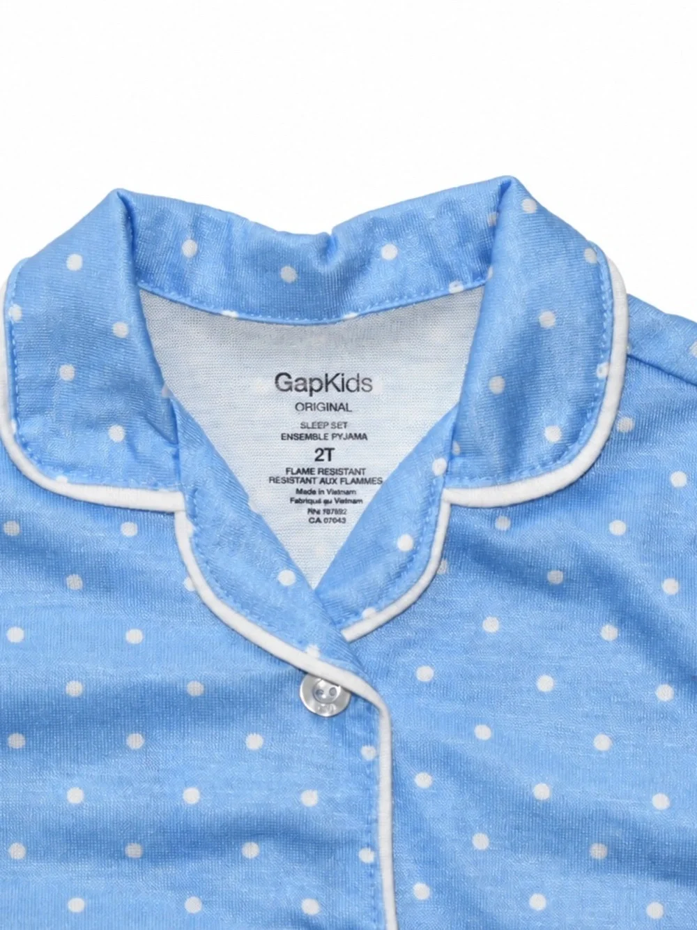GAP Kids Light Blue White Polka Dot Short-Sleeve Pajama Set - Girls